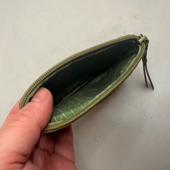 Fossil Leather Brown Green Women's Coin Purse Wallet w/ Keyring EUC - Picture 9 of 14